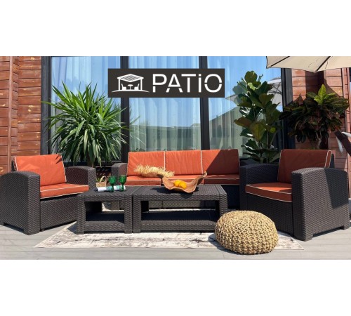 Комплект мебели из ротанга PATIO 5S-C (венге/оранжевый)